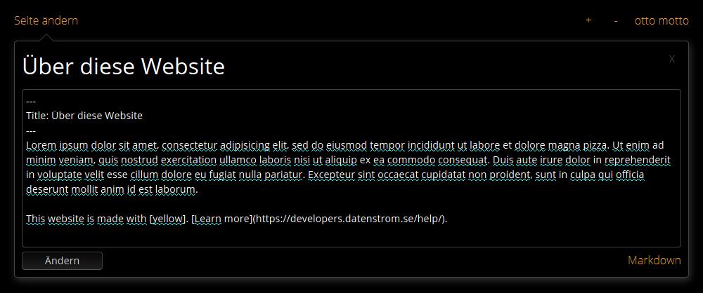 Anpassungen im Editor